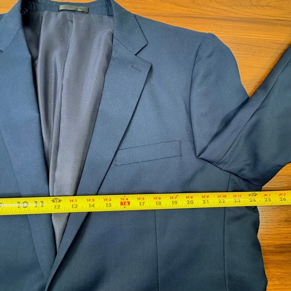 Alex Mishra Suit Jacket Men 46L Navy Blue New Two Button Long Fit Corpcore‎ NEW